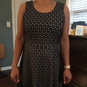 Cream and Navy Work Dress